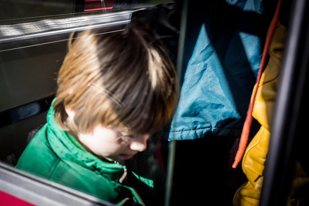 a boy on the skyline