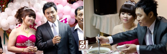 新郎很貼心幫新娘盛湯 新郎很貼心幫新娘盛湯,