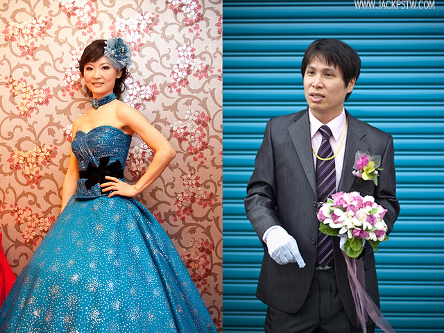 在婚禮儀式中的空檔拍攝擺拍類婚紗照