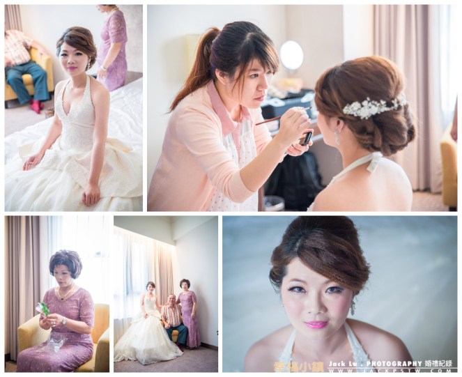新娘在房屋內化妝,合照