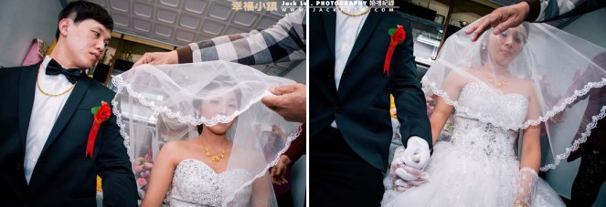 新郎官緊握的新娘的手深情看的新娘