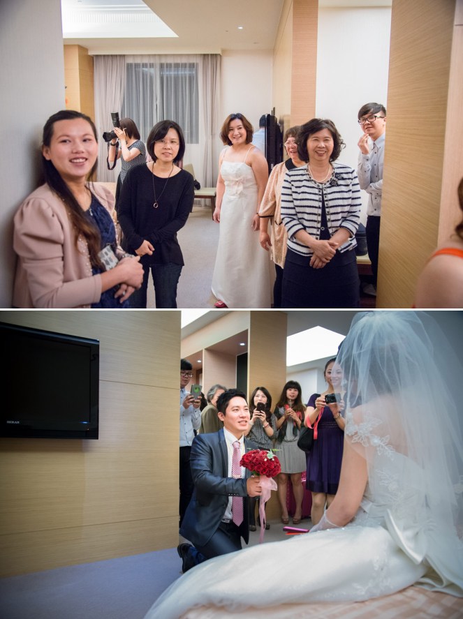 新娘的親友團,新郎有點不好意思