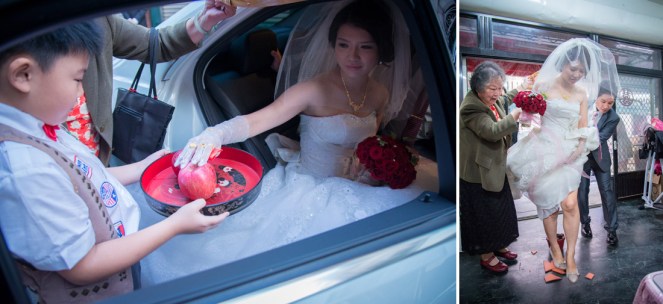 新娘進家門,摸蘋果儀式