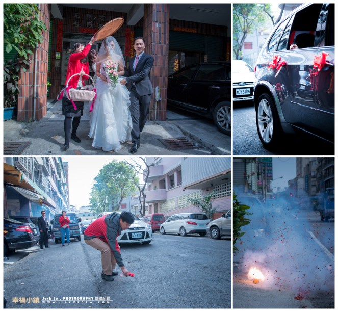 新人出門放炮上禮車,