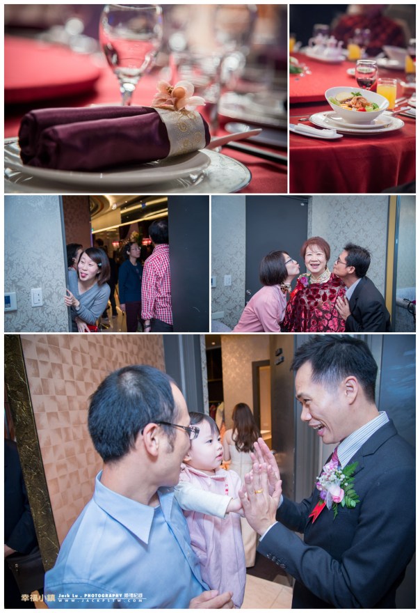 賓客偷偷來看新娘,被新娘發現說不你能進來,做出可愛的表情, 新郎與小朋友互動