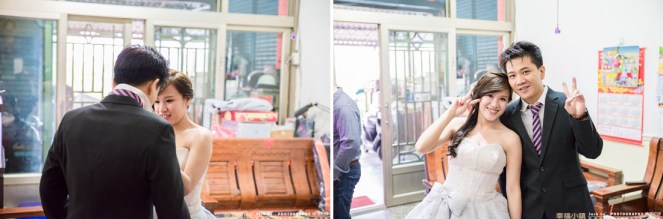 新娘在幫大哥綁領帶