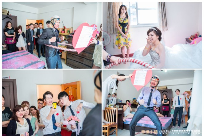 新娘看到新郎走進來的被畫的滿臉都是的忍不住笑出來