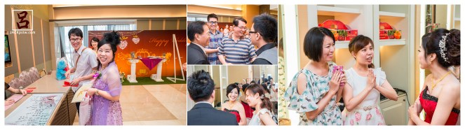 主婚人正在招待賓客,看到一些好久不見親友