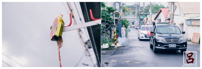 婚禮紀錄-迎娶喜宴-高雄圓山-放鞭炮，禮車出發