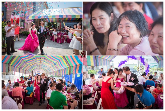 新娘進場,賓客的表情,發喜糖