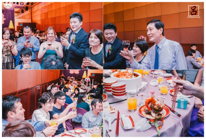 新人跟賓客敬酒畫面