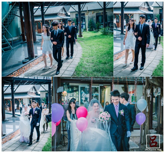 證婚儀式準備開始,伴郎新人陸續進場