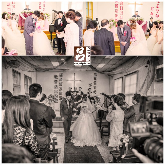 達謝父母,新人向雙方家長鞠躬,再向來賓致謝,婚禮退場