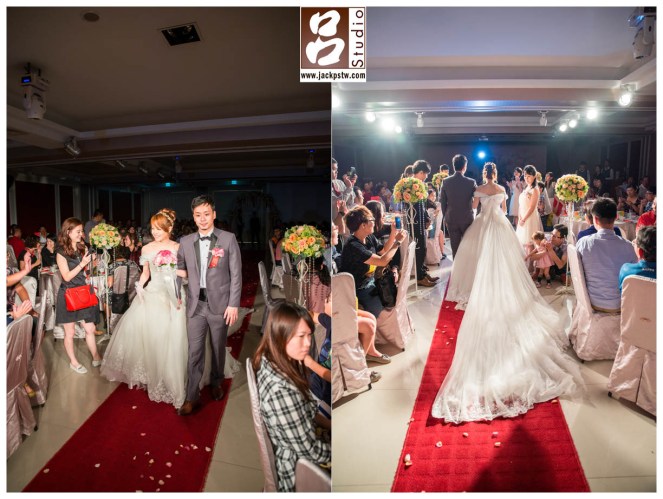 新娘子裙擺很漂亮在加上現場的燈光