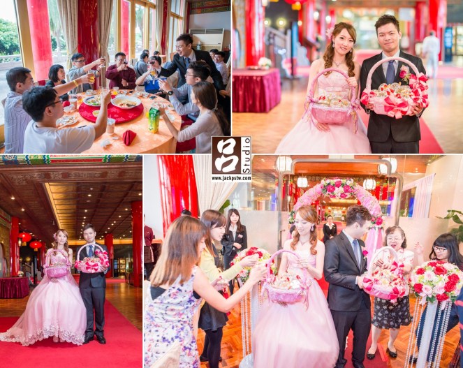 新娘換上紛色晚禮服二次進場,發小禮物 新娘換上紛色晚禮服二次進場,發小禮物