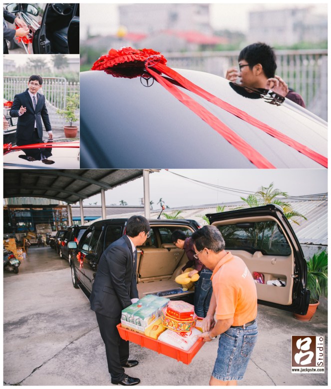 帥氣的新郎和當天一起前往迎娶的伴郎