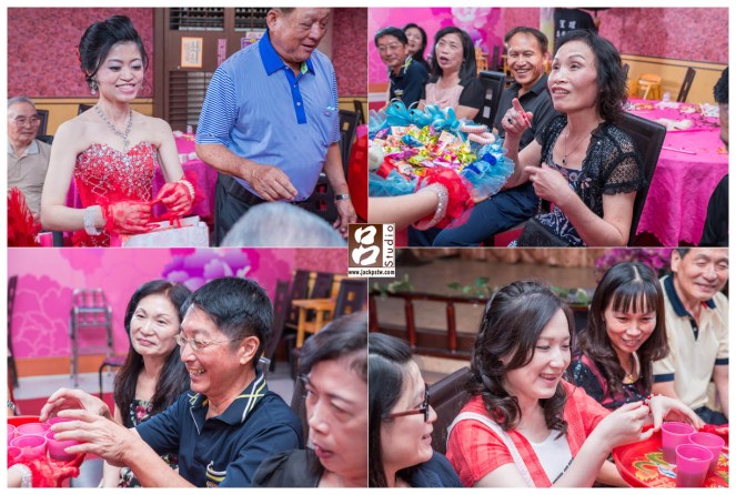 進行奉茶儀式，其實我會建議在午宴送客完進行，因早上進房時辰每個大大不同，又一些長輩可能只有在午宴才會出現。