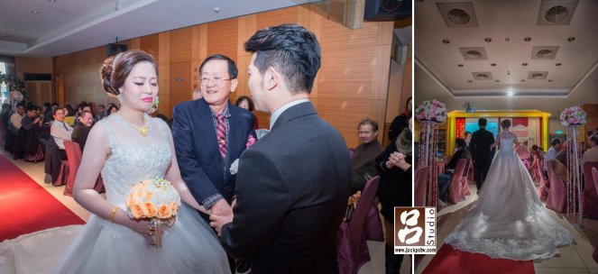 婚攝,Taiwan wedding,婚禮紀錄,婚禮攝影 父親把手交給新郎,新娘又忍不住掉淚了