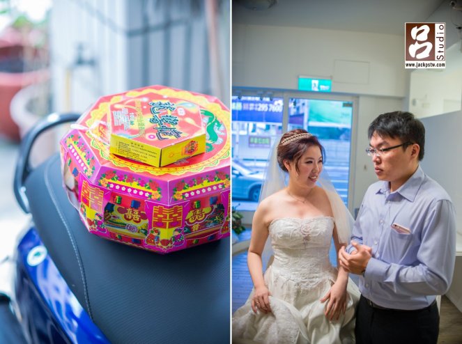 等下新郎禮車到時要放的鞭炮, 新娘與弟弟