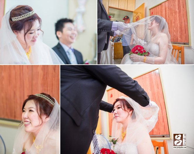 新郎進房後, 掀開新娘頭紗