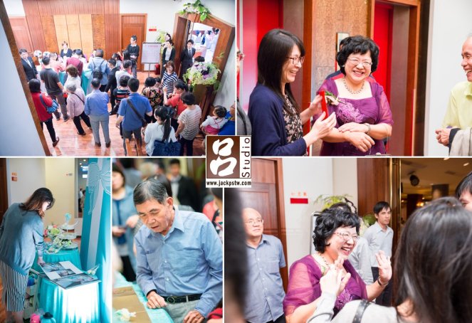 新郎父母忙進忙出, 招待賓客