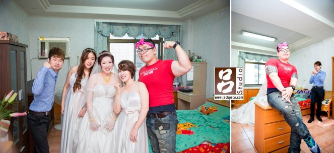 新娘特別找來新郎闖關的打手