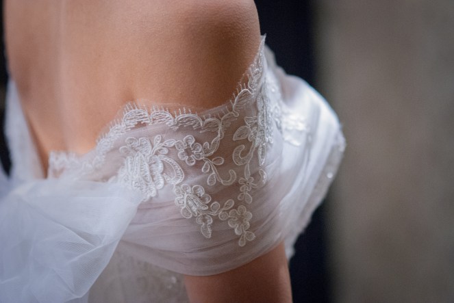 新娘白紗上的漂亮紋路