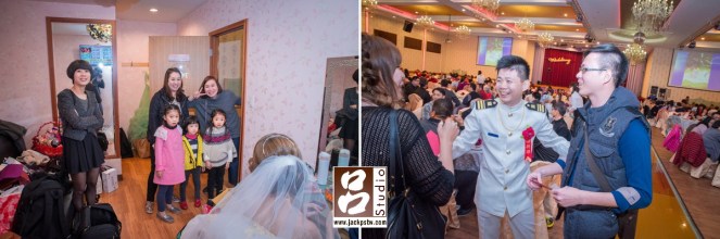 新娘新郎正在招呼賓客