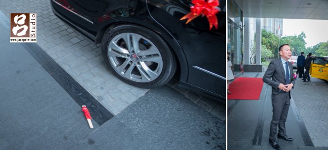 父親看到禮車離去