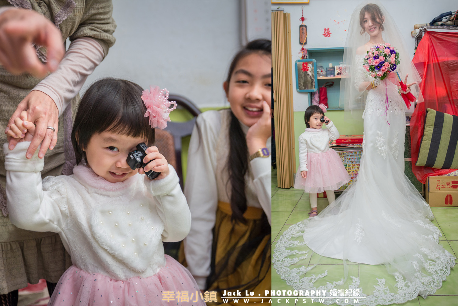 可愛的小妹妹手拿的SONY單眼的玩具相機假裝在拍我,被我補捉下來