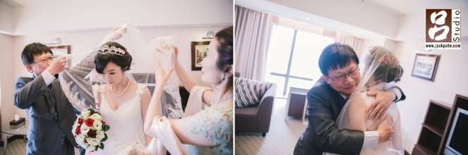 父母幫新娘蓋上頭紗 父母幫新娘蓋上頭紗