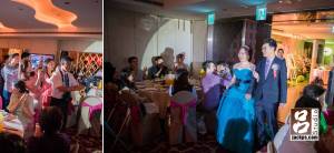 二次進場新娘換上水藍色的禮服