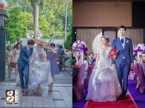 新人迎娶進家門和喜宴進場畫面