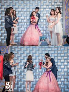 在舞台上舉辦抽捧花儀式