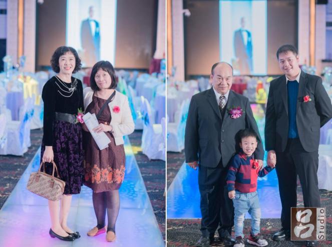 親友團在喜宴場合照